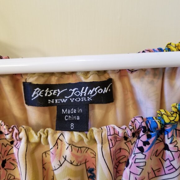 **VINTAGE** Betsey Johnson PURE SILK dress w/ handkerchief hemline - SIZE 8 - Picture 6 of 7